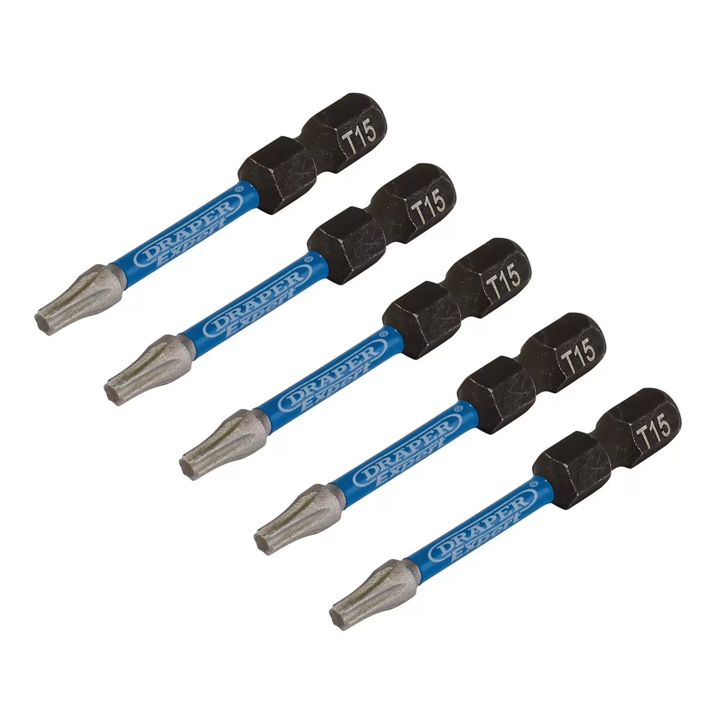 Draper Tools - 05651 - Draper Expert TX-STAR® Impact Screwdriver Bits, T15 x 50mm, 1/4" Hex (Pack of 5)
