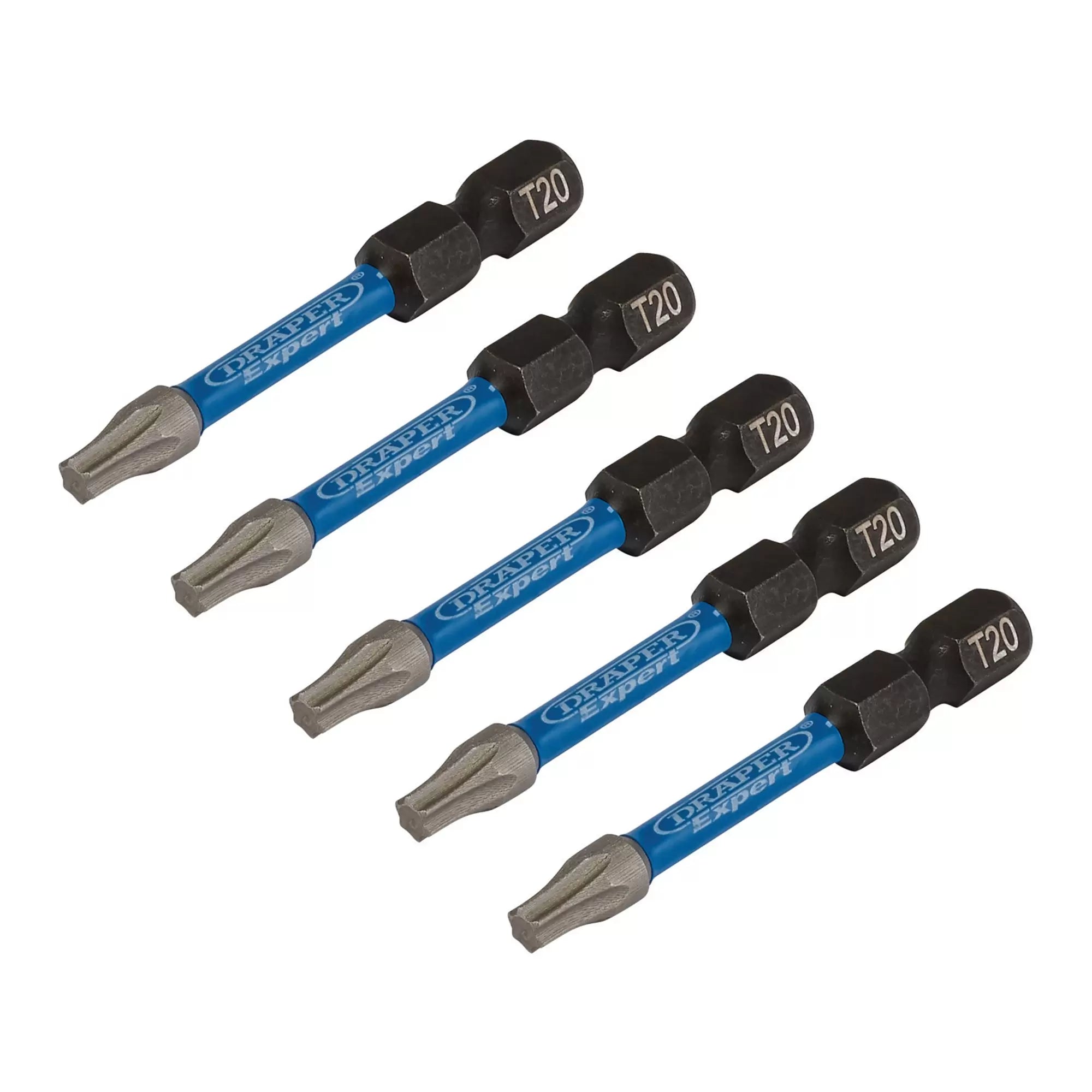 Draper Tools - 05652 - Draper Expert TX-STAR® Impact Screwdriver Bits, T20 x 50mm, 1/4" Hex (Pack of 5)