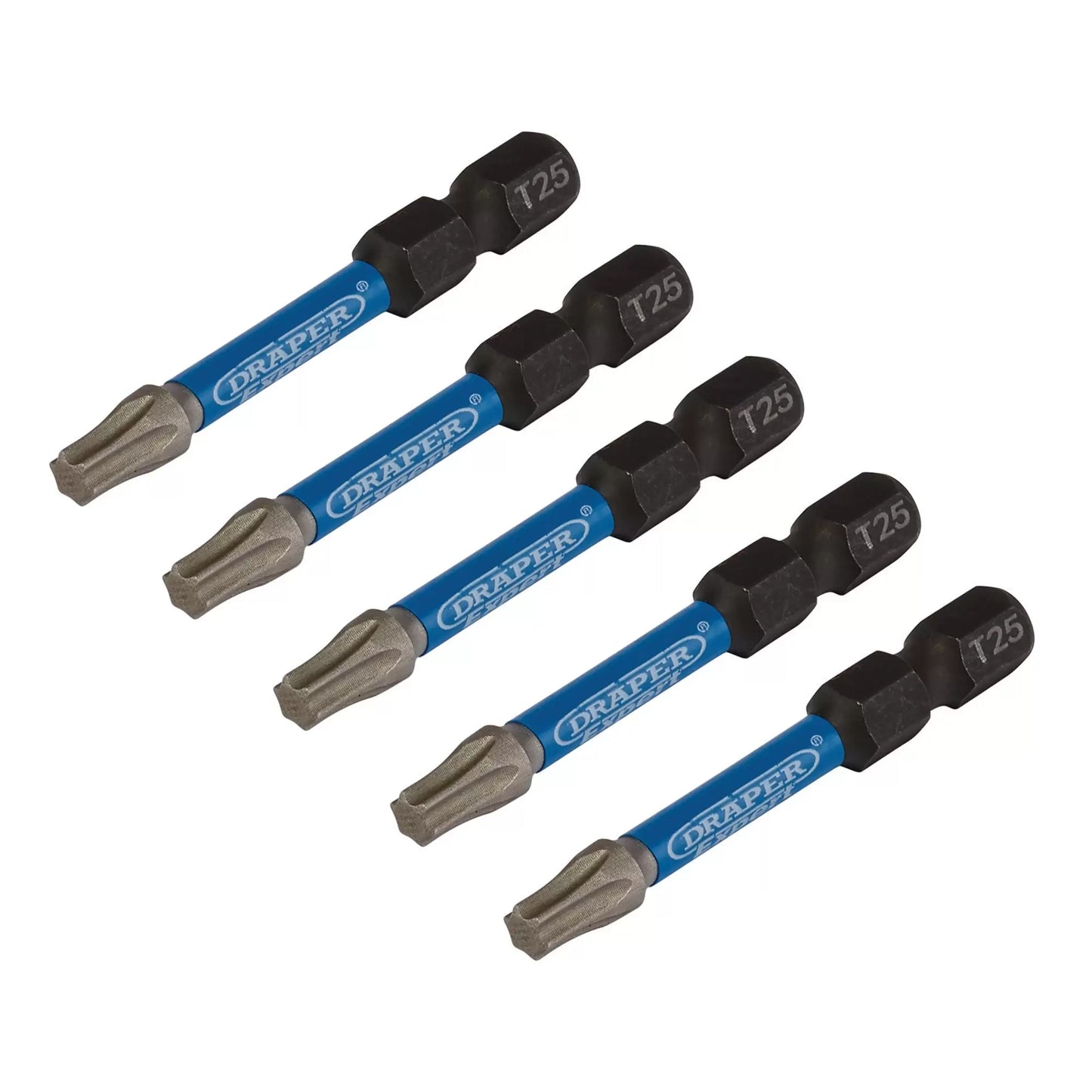Draper Tools - 05653 - Draper Expert TX-STAR® Impact Screwdriver Bits, T25 x 50mm, 1/4" Hex (Pack of 5)