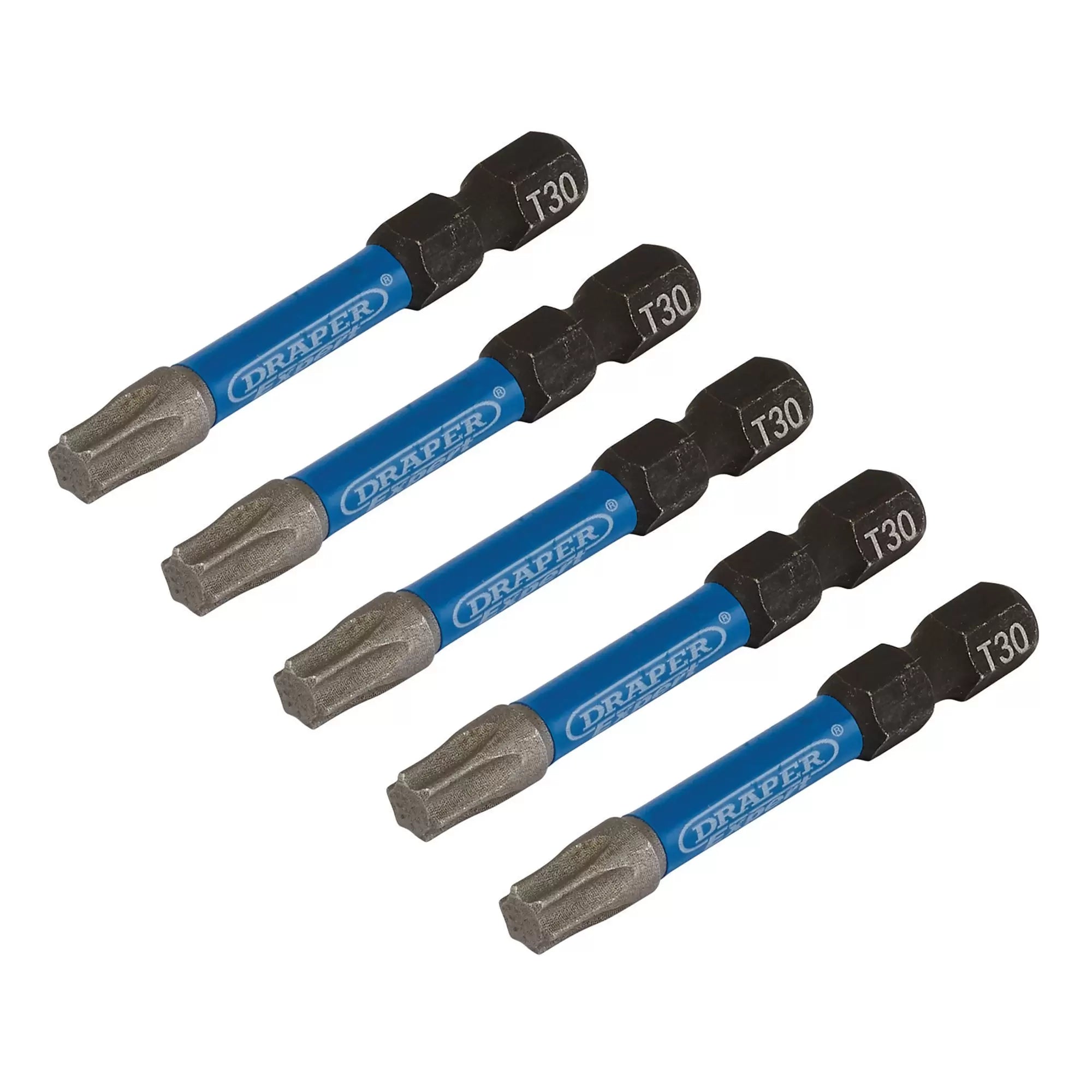 Draper Tools - 05656 - Draper Expert TX-STAR® Impact Screwdriver Bits, T30 x 50mm, 1/4" Hex (Pack of 5)