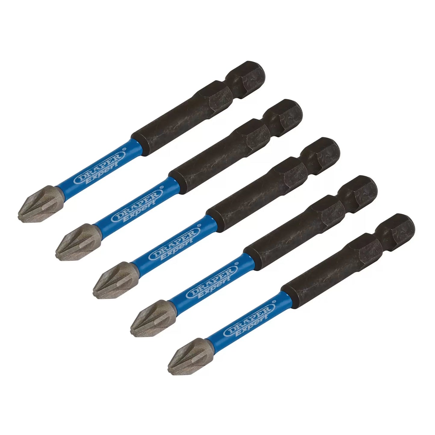 Draper Tools - 05675 - Draper Expert PZ-Type Impact Screwdriver Bits, No.2 x 75mm, 1/4" Hex (Pack of 5)
