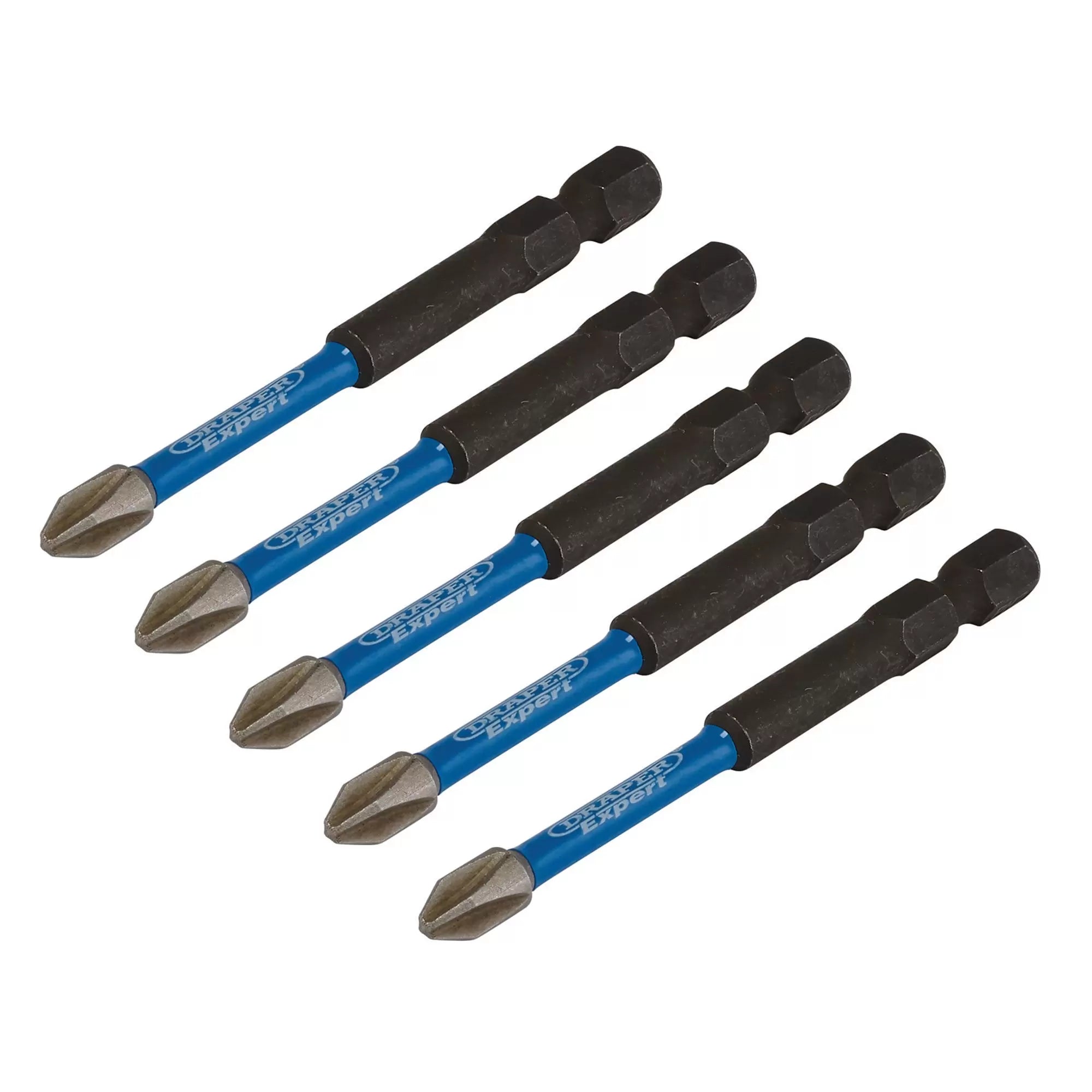 Draper Tools - 05676 - Draper Expert Cross Slot/PH Type Impact Screwdriver Bits, No.2 x 75mm, 1/4" Hex (Pack of 5)