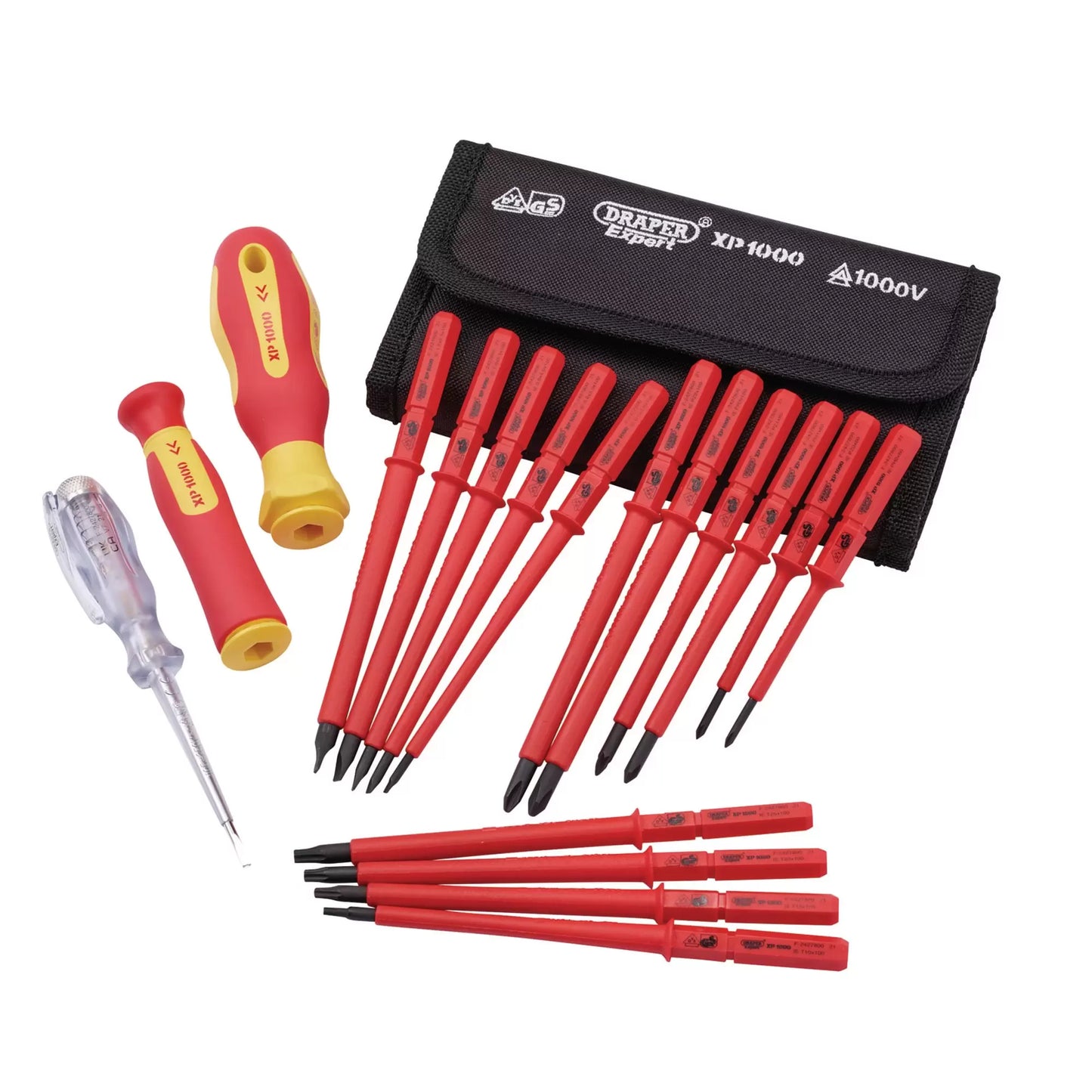 Draper Tools - 05776 - XP1000® VDE Interchangeable Blade Screwdriver Set (18 Piece)