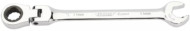 Draper Tools - 06855 - Metric Combination Spanner with Flexible Head and Double Ratcheting Features (11mm)
