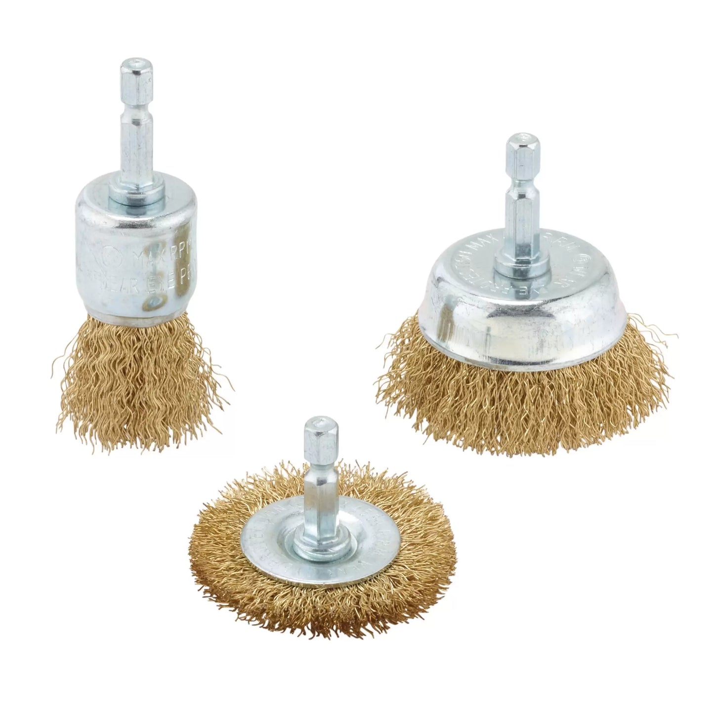 Draper Tools - 07435 - Brassed Steel Crimped Wire Brush Set (3 Piece)