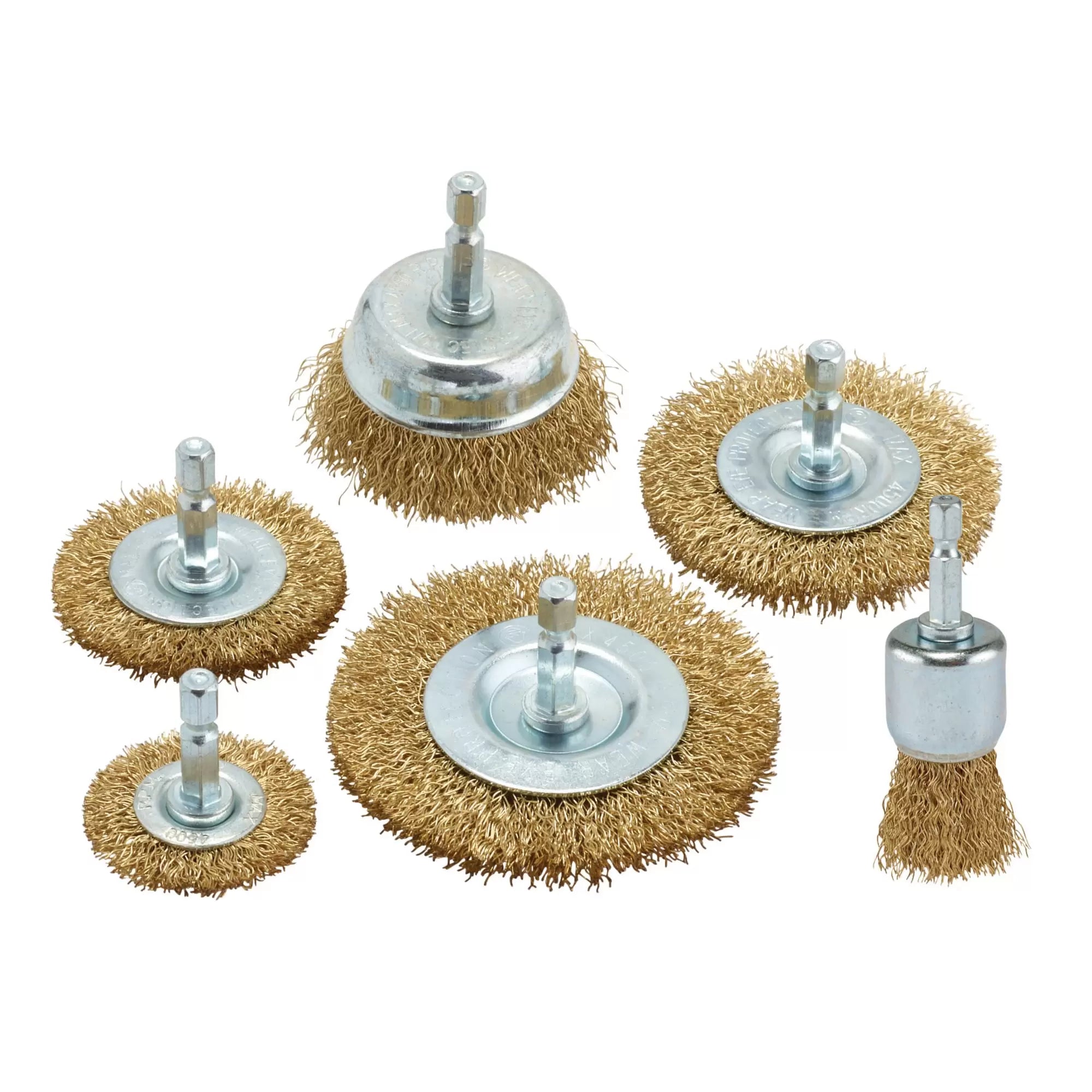 Draper Tools - 07436 - Brassed Steel Crimped Wire Brush Set (6 Piece)