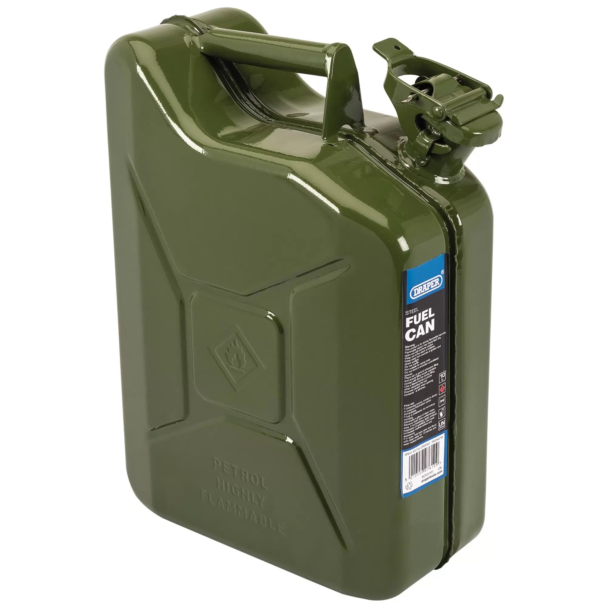 Draper Tools - 07610 - Steel Fuel Can, 10L, Green