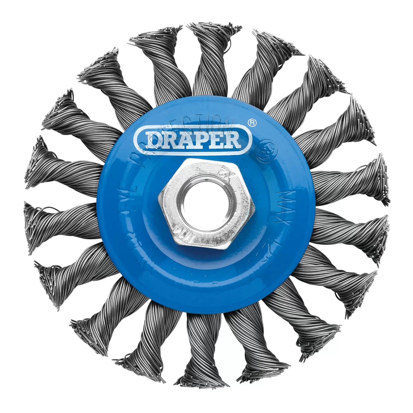 Draper Tools - 08055 - Steel Twist-Knot Flat Wire Wheel Brush, 100mm, M14