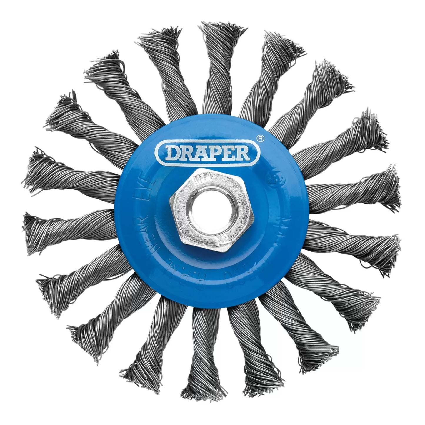 Draper Tools - 08058 - Steel Twist-Knot Flat Wire Wheel Brush, 115mm, M14