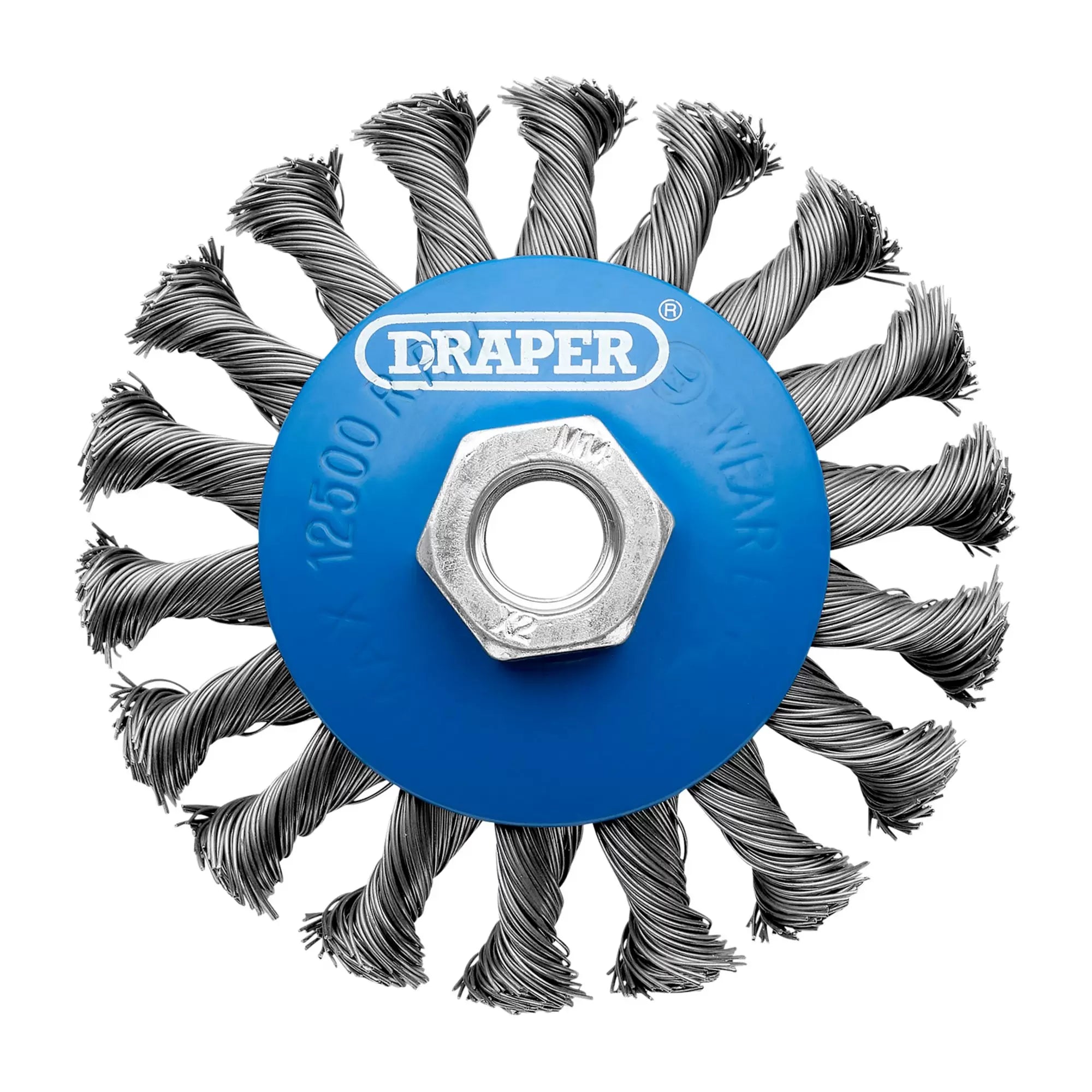 Draper Tools - 08062 - Steel Bevelled Twist-Knot Wire Wheel Brush, 100mm, M14