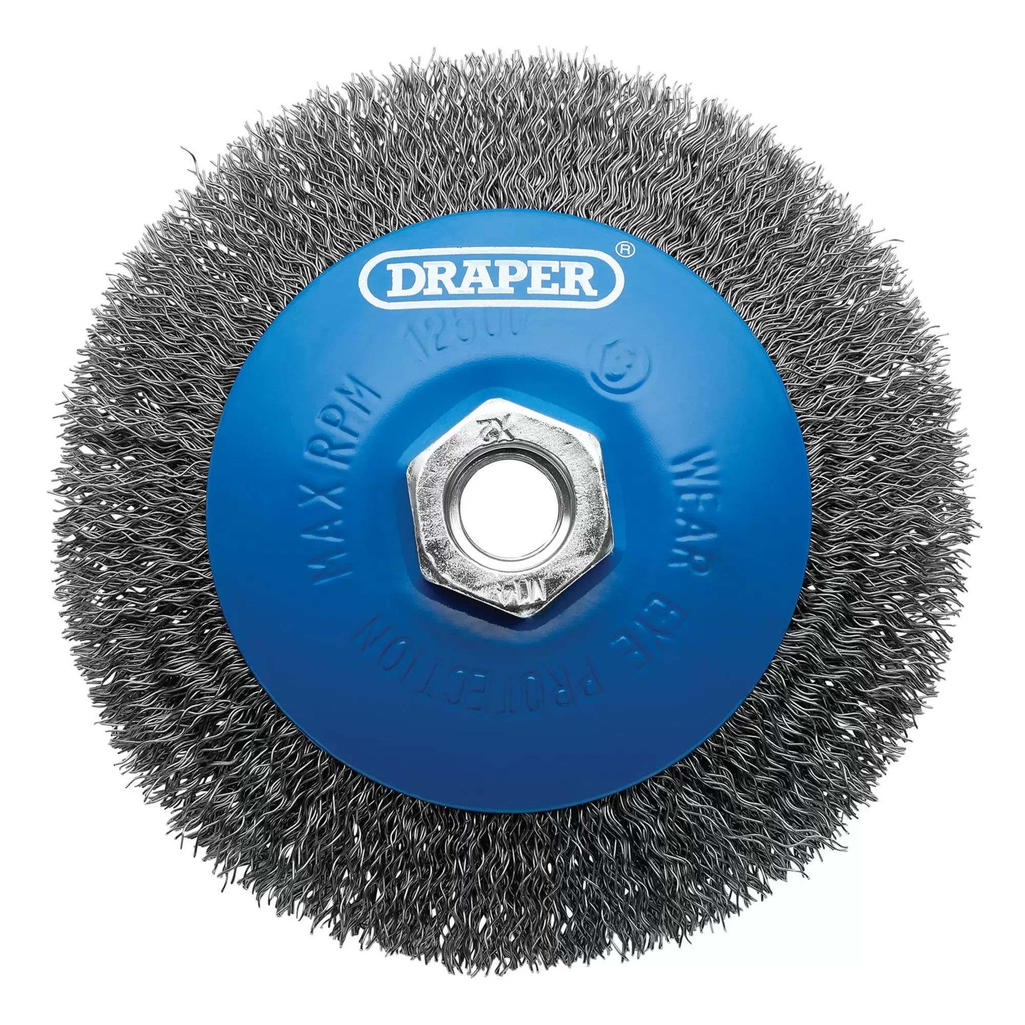 Draper Tools - 08065 - Steel Bevelled Crimped Wire Wheel Brush, 115mm, M14
