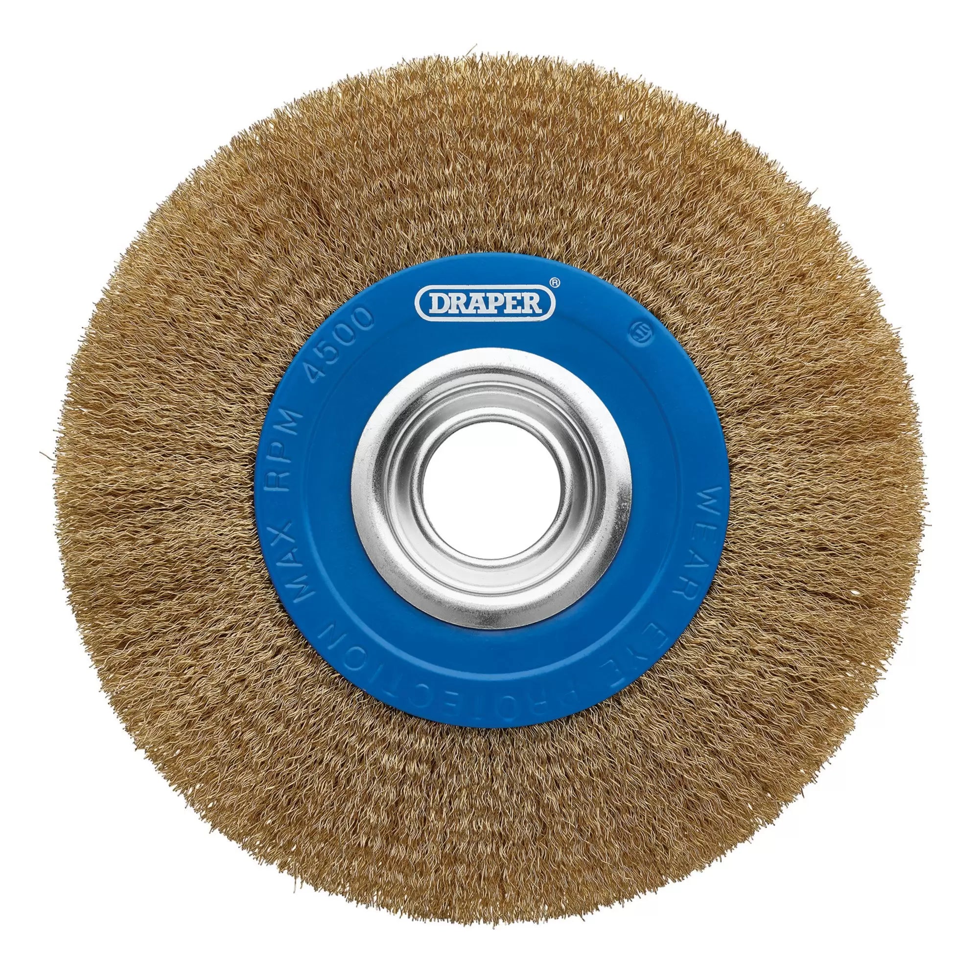 Draper Tools - 08067 - Brassed Steel Bench Grinder Wire Wheel Brush, 200 x 31.75mm