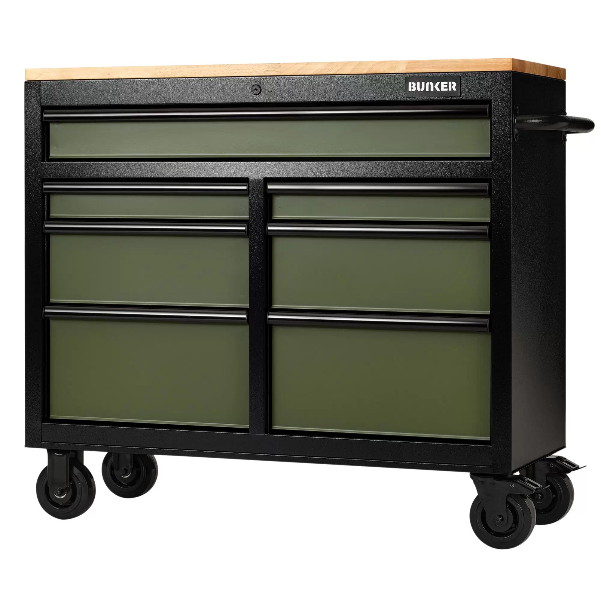 Draper Tools - 08221 - BUNKER® 7 Drawer Workbench Roller Tool Cabinet, 41", Green