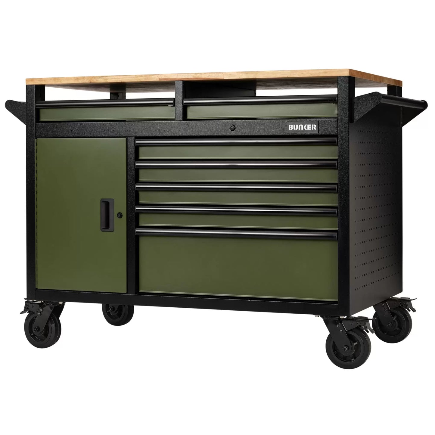 Draper Tools - 08269 - BUNKER 14 Drawer Multi-Functional Workbench Roller Tool Cabinet, 48", Green