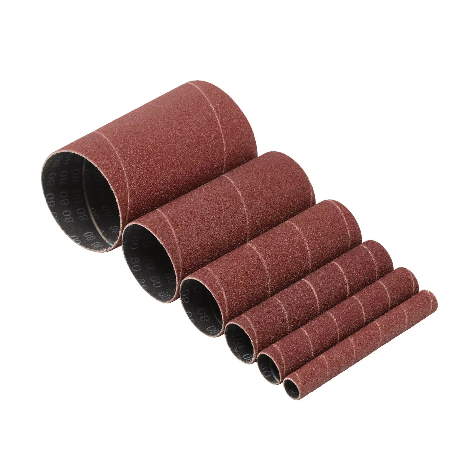 Draper Tools - 08407 - Assorted Aluminium Oxide Sanding Sleeves, 115mm, 80 Grit (Pack of 6)