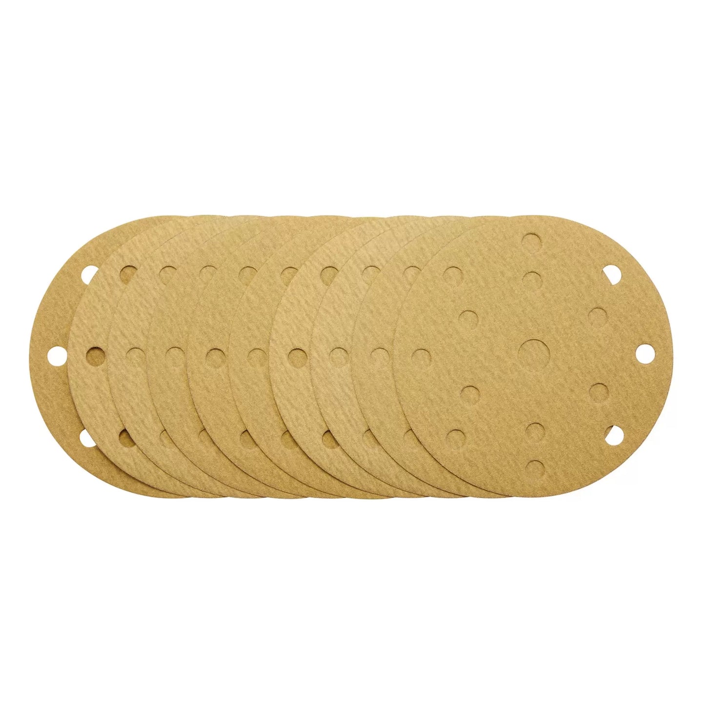 Draper Tools - 08475 - Gold Sanding Discs with Hook & Loop, 150mm, 180 Grit, 15 Dust Extraction Holes (Pack of 10)