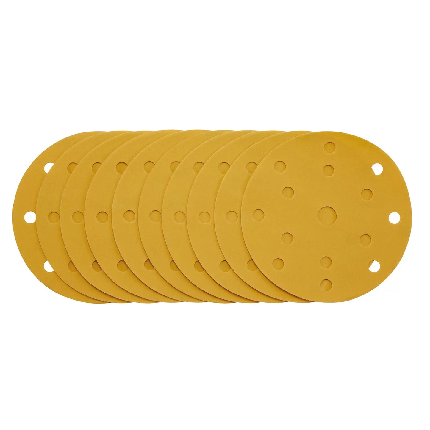 Draper Tools - 08478 - Gold Sanding Discs with Hook & Loop, 150mm, 400 Grit, 15 Dust Extraction Holes (Pack of 10)