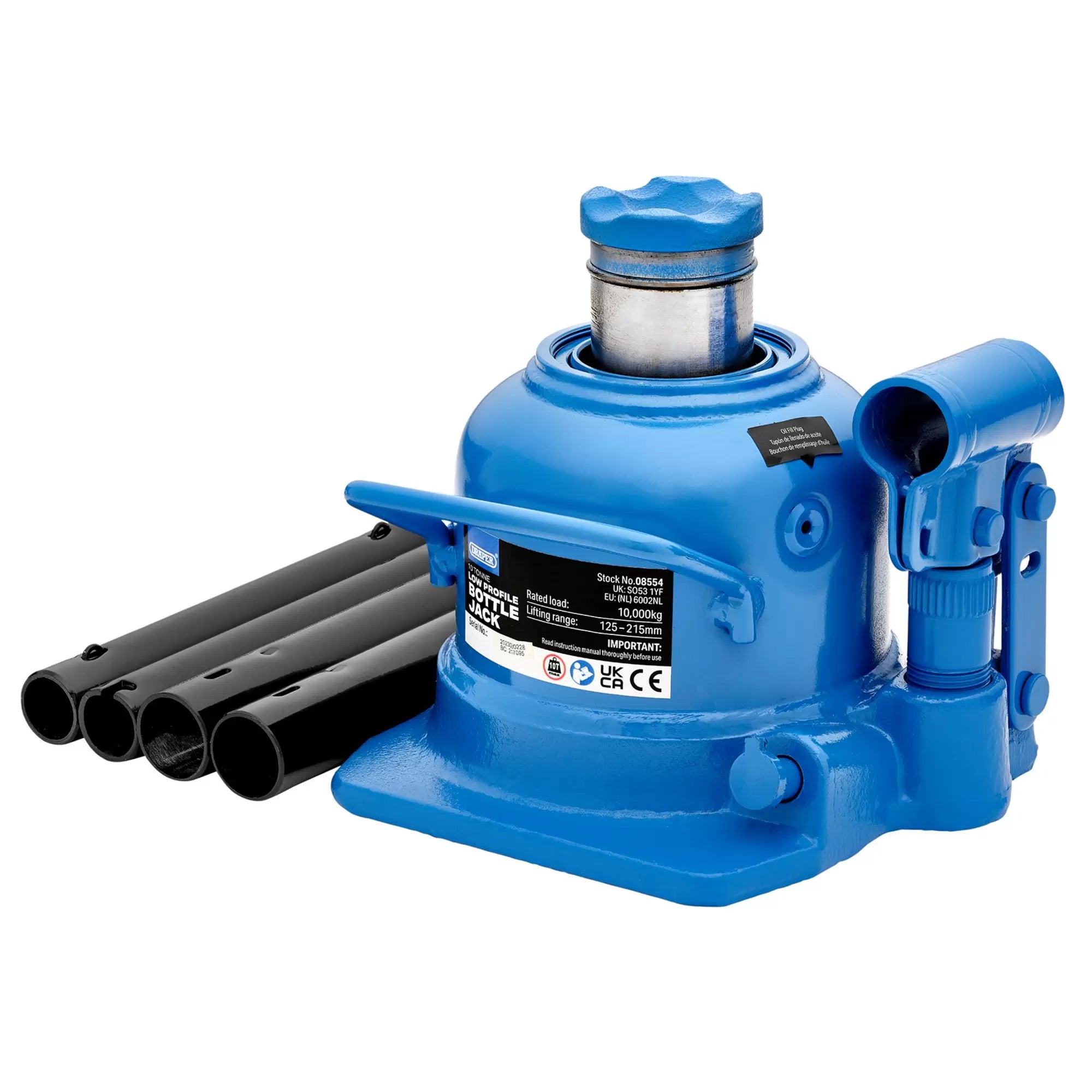 Draper Tools - 08554 - Low Profile Bottle Jack, 10 Tonne