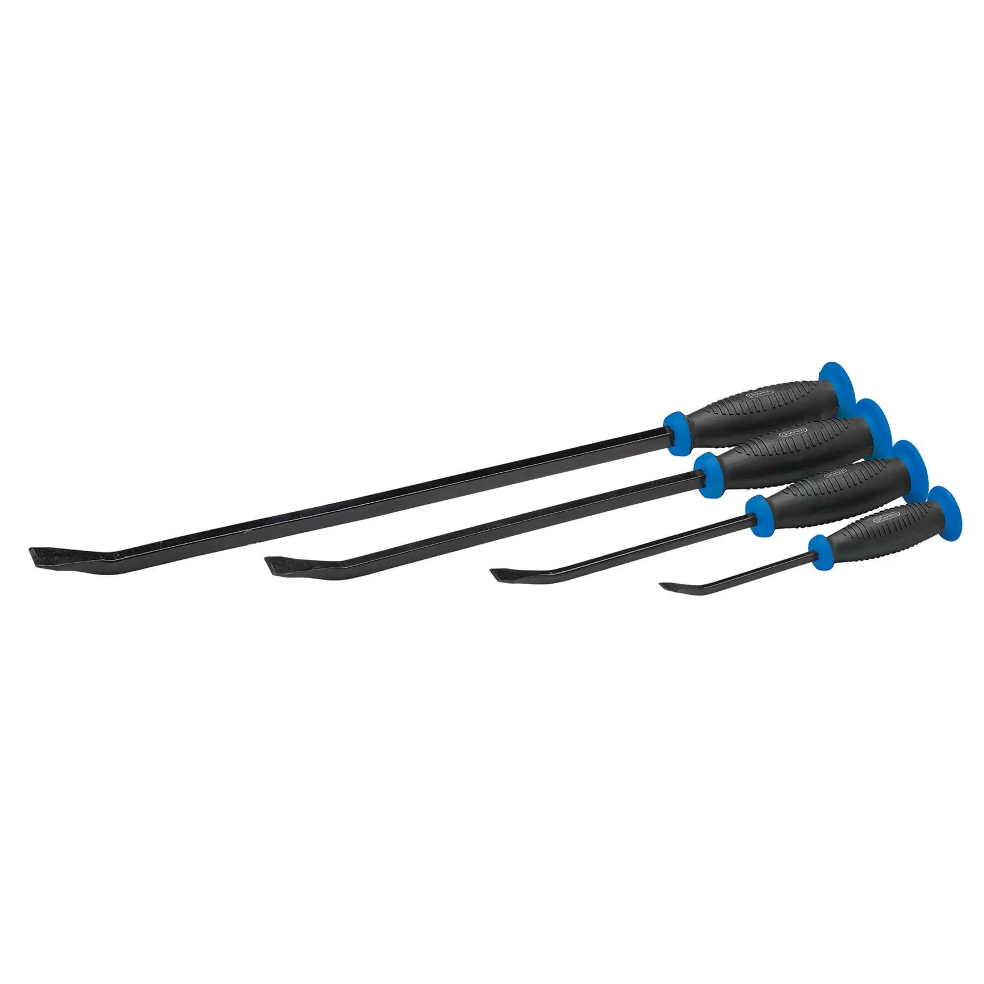 Draper Tools - 08559 - 'Pound Thru' Soft Grip Pry Bar Set with Hand Guard (4 Piece)