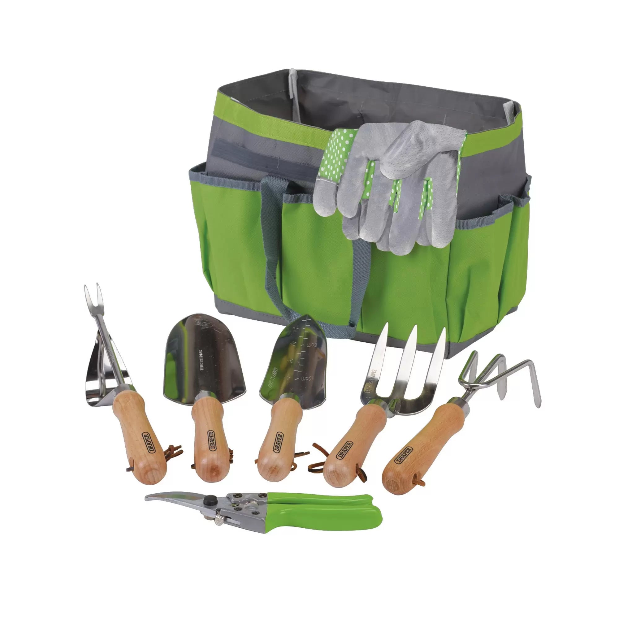 Draper Tools - 08997 - Stainless Steel Garden Tool Set with Storage Bag (8 Piece)