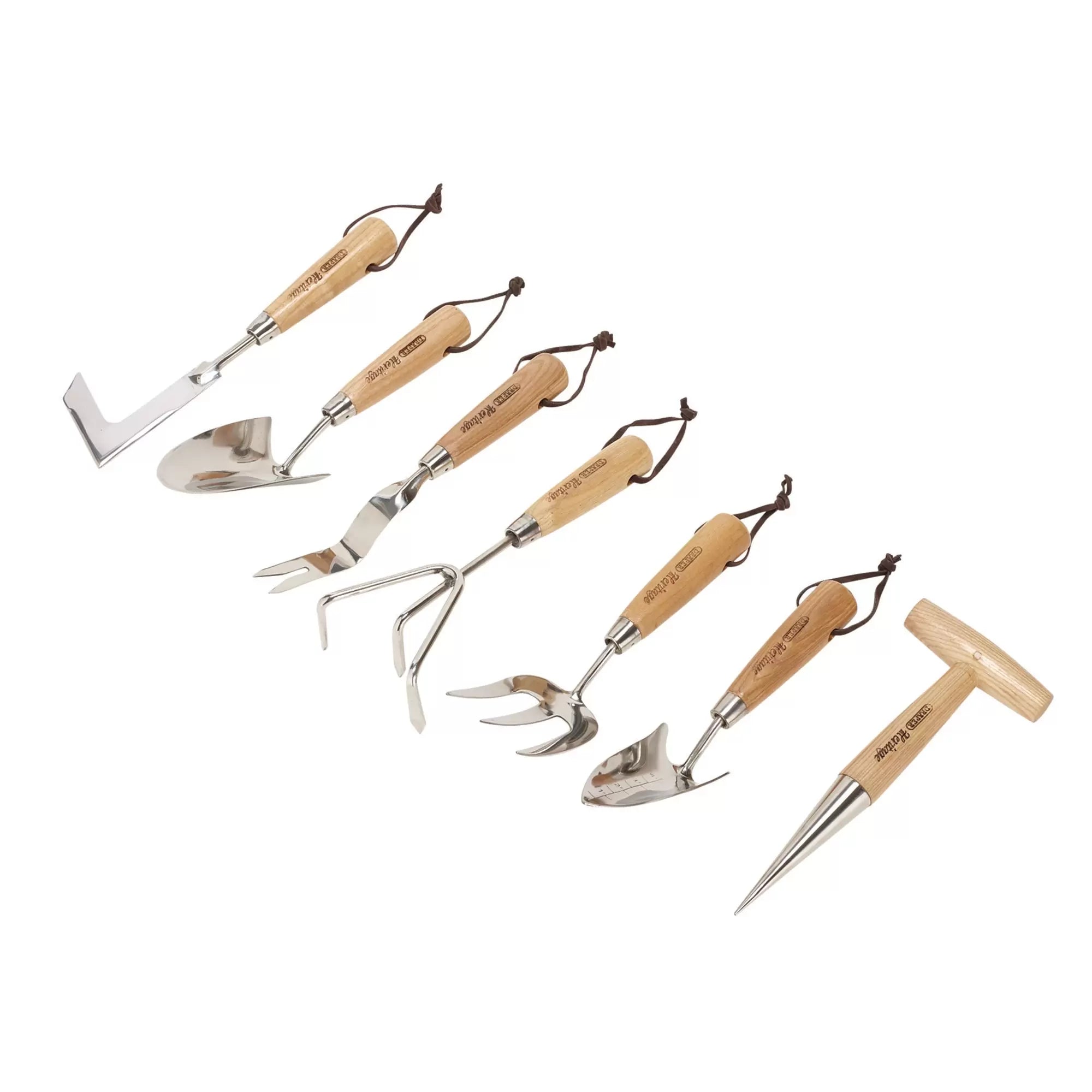 Draper Tools - 09000 - Draper Heritage Stainless Steel Garden Tool Set with Ash Handles (7 Piece)