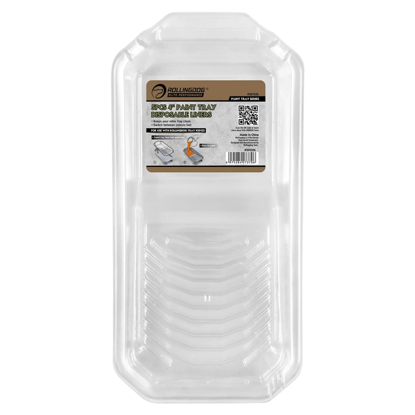 Rollingdog - 09355 - ROLLINGDOG Paint Tray Liners, 4"/100mm (Pack of 5)