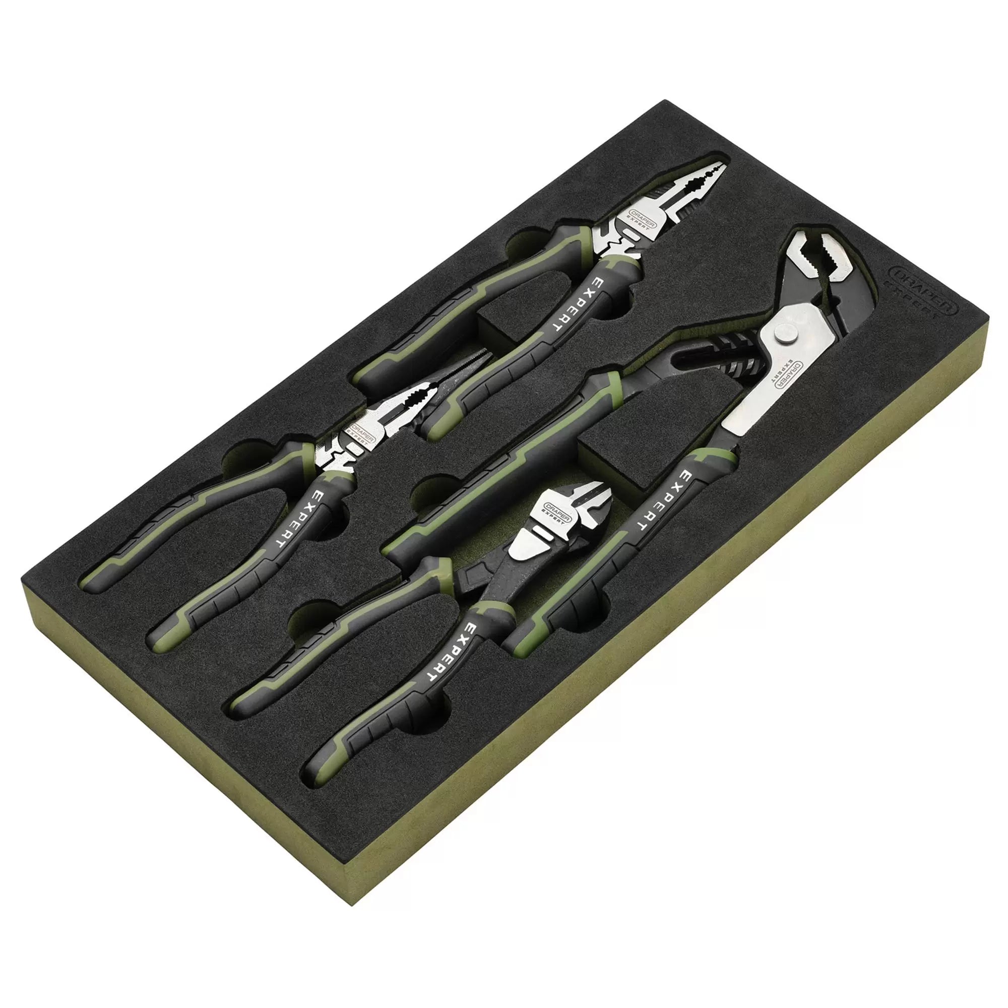 Draper Tools - 09778 - Draper Expert High Leverage Pliers Set with Water Pump Pliers in EVA Foam Tray (4 Piece)