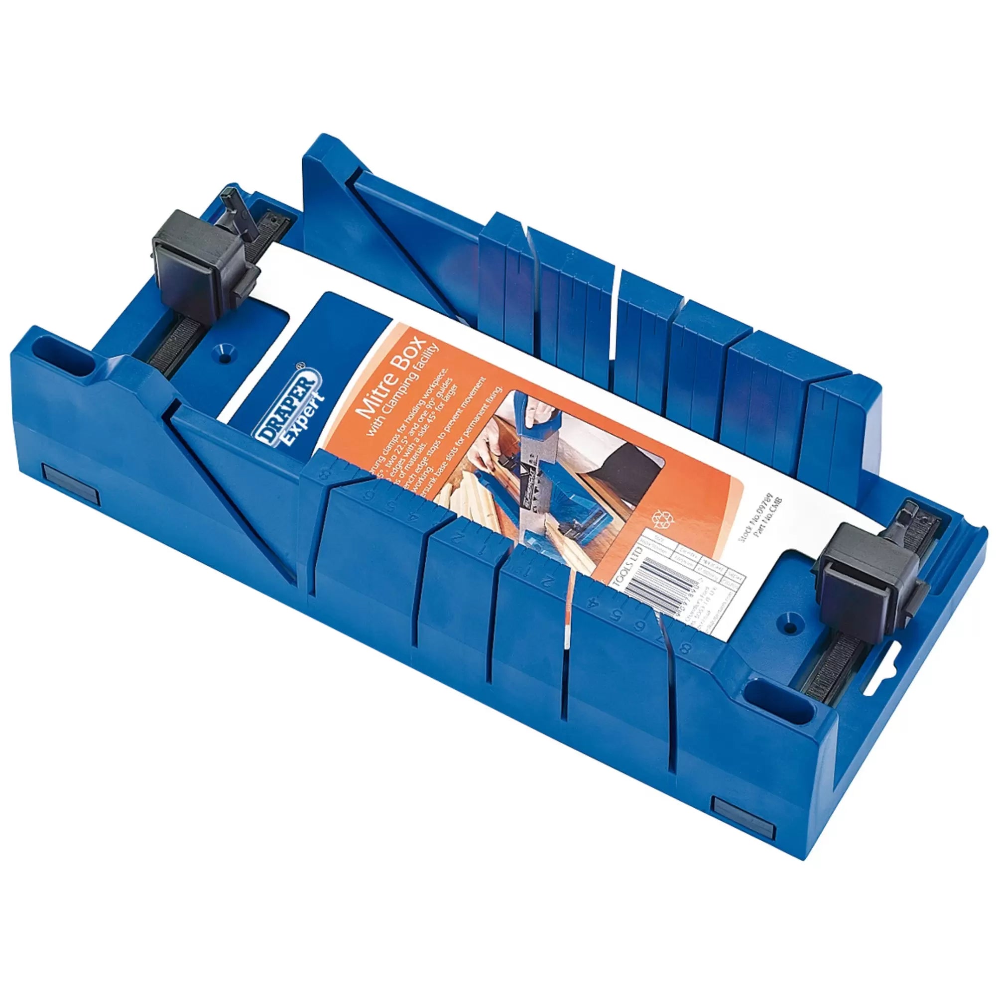 Draper Tools - 09789 - Draper Expert Mitre Box with Clamping Facility, 367 x 116 x 70mm