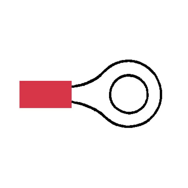 Durite 2-001-20 - Terminal Red 6.40mm Ring Pk100