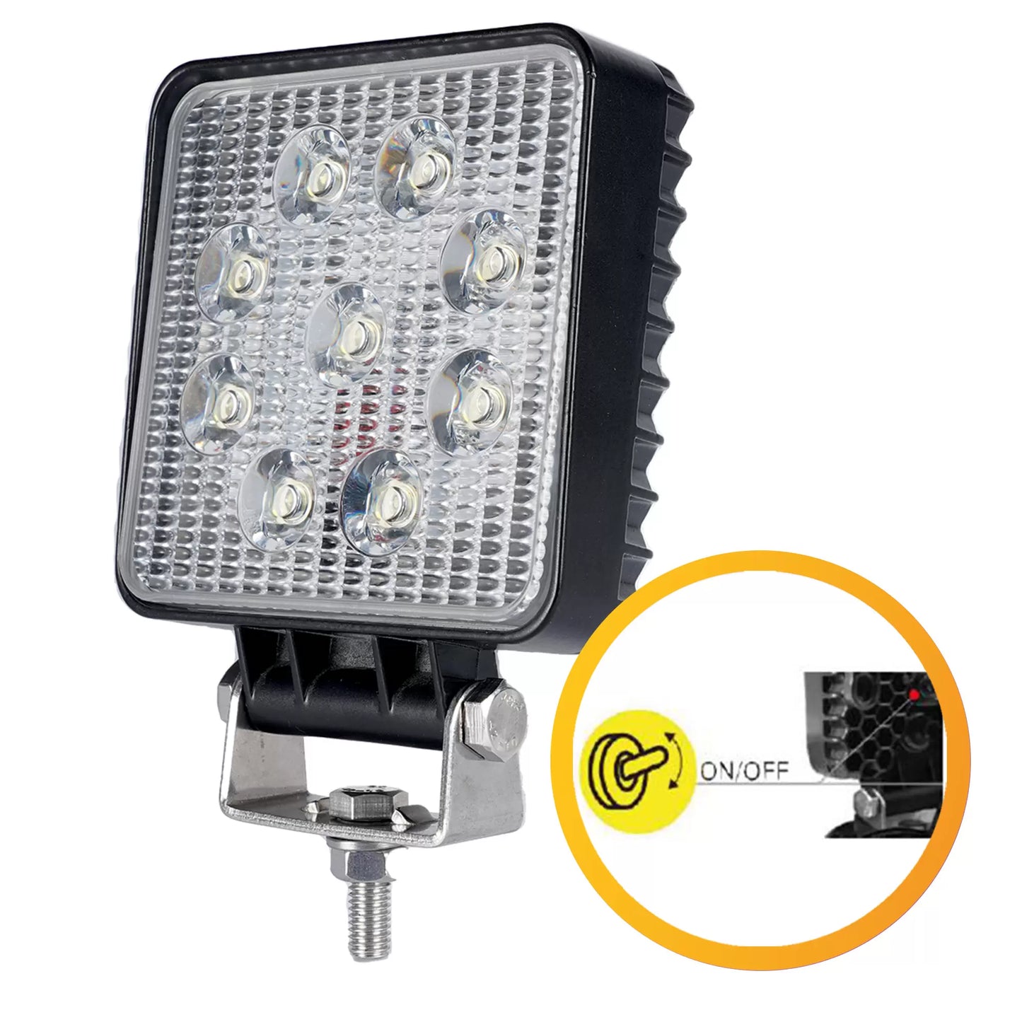 Durite 0-421-15 - Square Work Lamp c/w Switch 9 x LED 12/24 volt Bx1