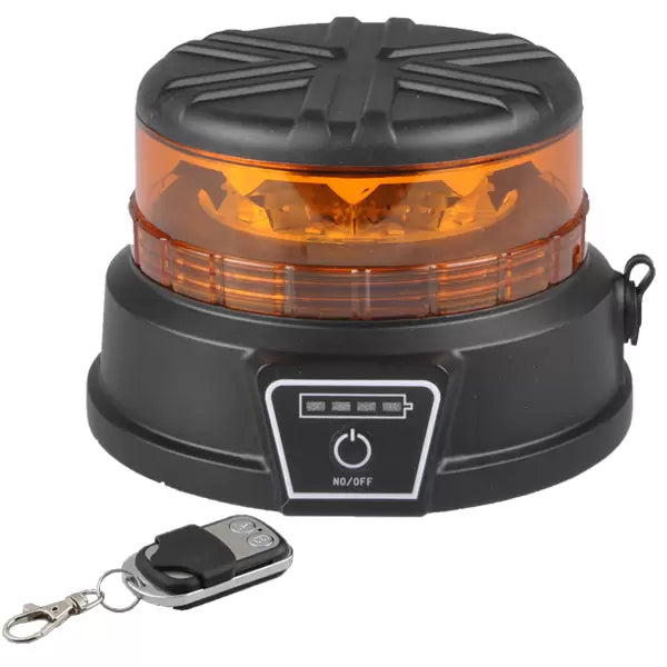 Durite 0-445-14 - Rechargeable Remote LED Beacon 7.4V 5200mA Amber Mag Base. Bx1