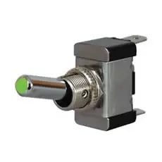 Durite 0-603-04 - Switch Flick On/Off Metal Dolly Green LED 12/24 volt Bg1
