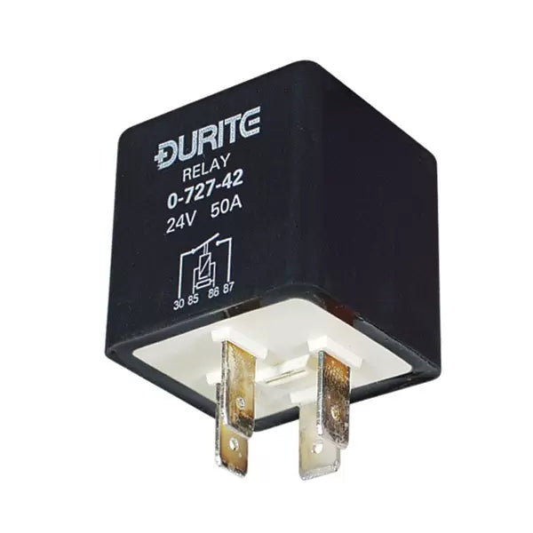 Durite 0-727-42 - Relay Mini H/D Make/Break Sealed  50 amp 24 volt + Resistor bg1