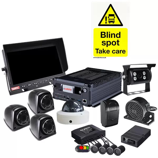Durite 0-774-41A - 6 Cam 1080P DVR Kit, 9" Monitor, Side Detection Kit Bx1