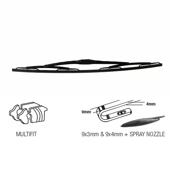 Durite 0-896-04 - CV Wiper Blade 24" 600mm with Washer Nozzle, Hook
