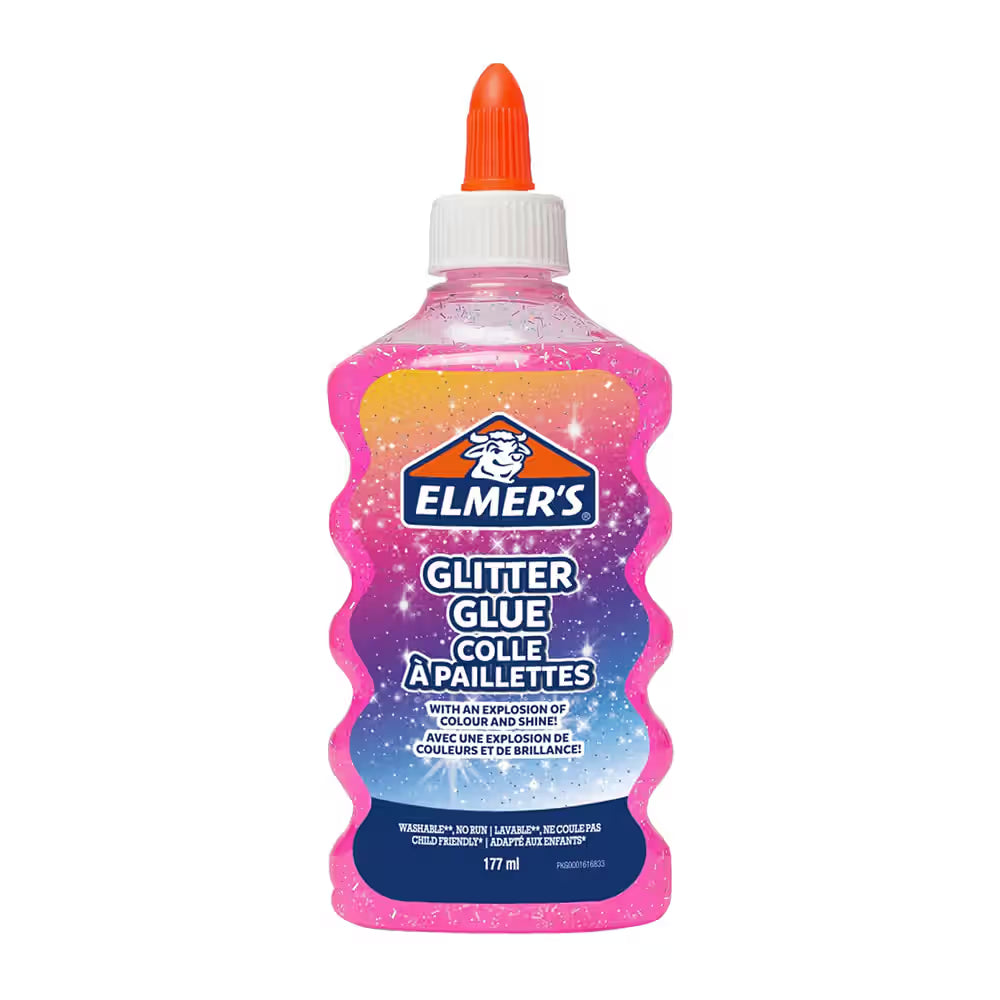 Elmer's Glitter Glue, 177 ml, Pink, Non-Toxic, Quick-Drying | Glitter Effect