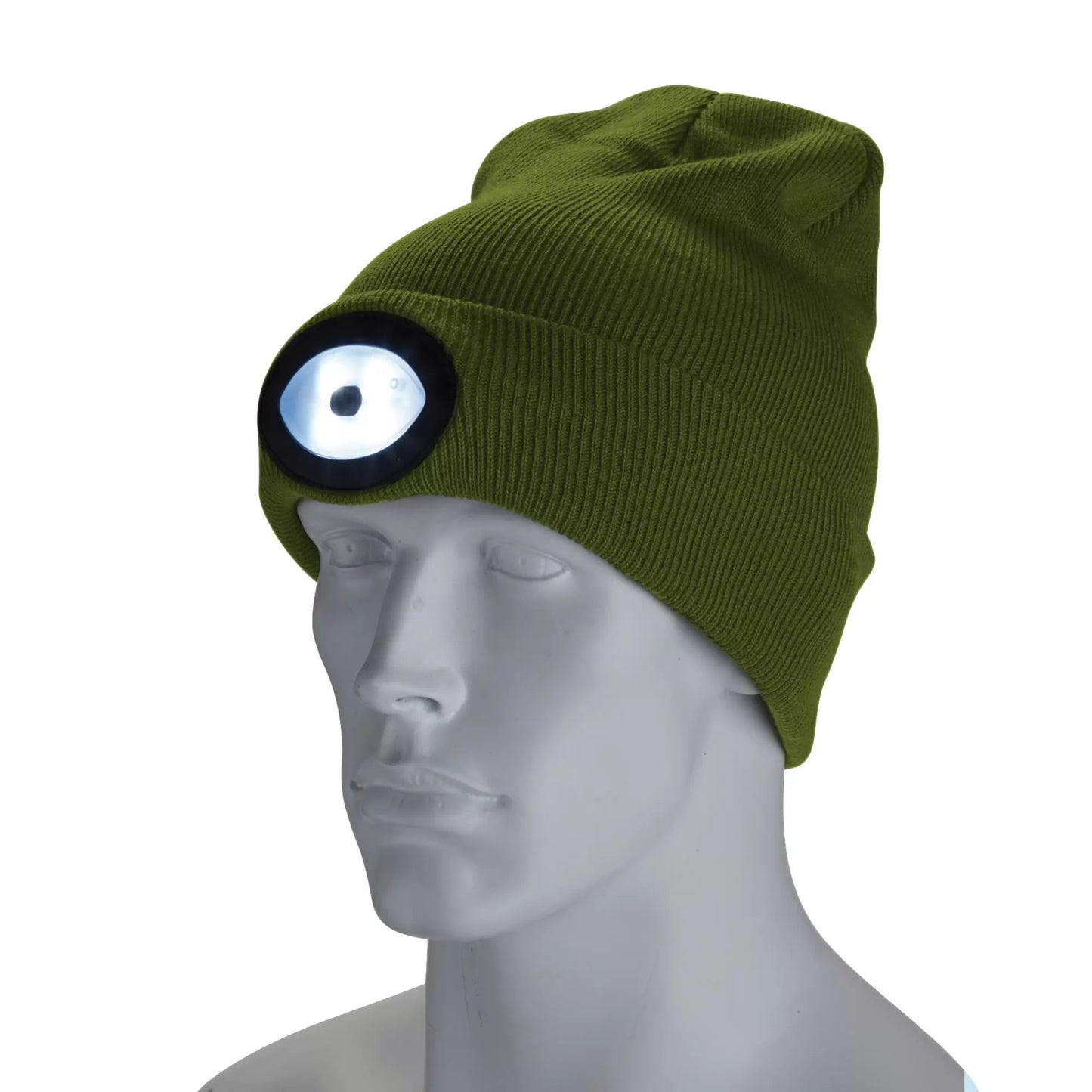 Draper Tools - 10018 - Beanie Hat with Rechargeable Torch, One Size, 1W, 100 Lumens, Green
