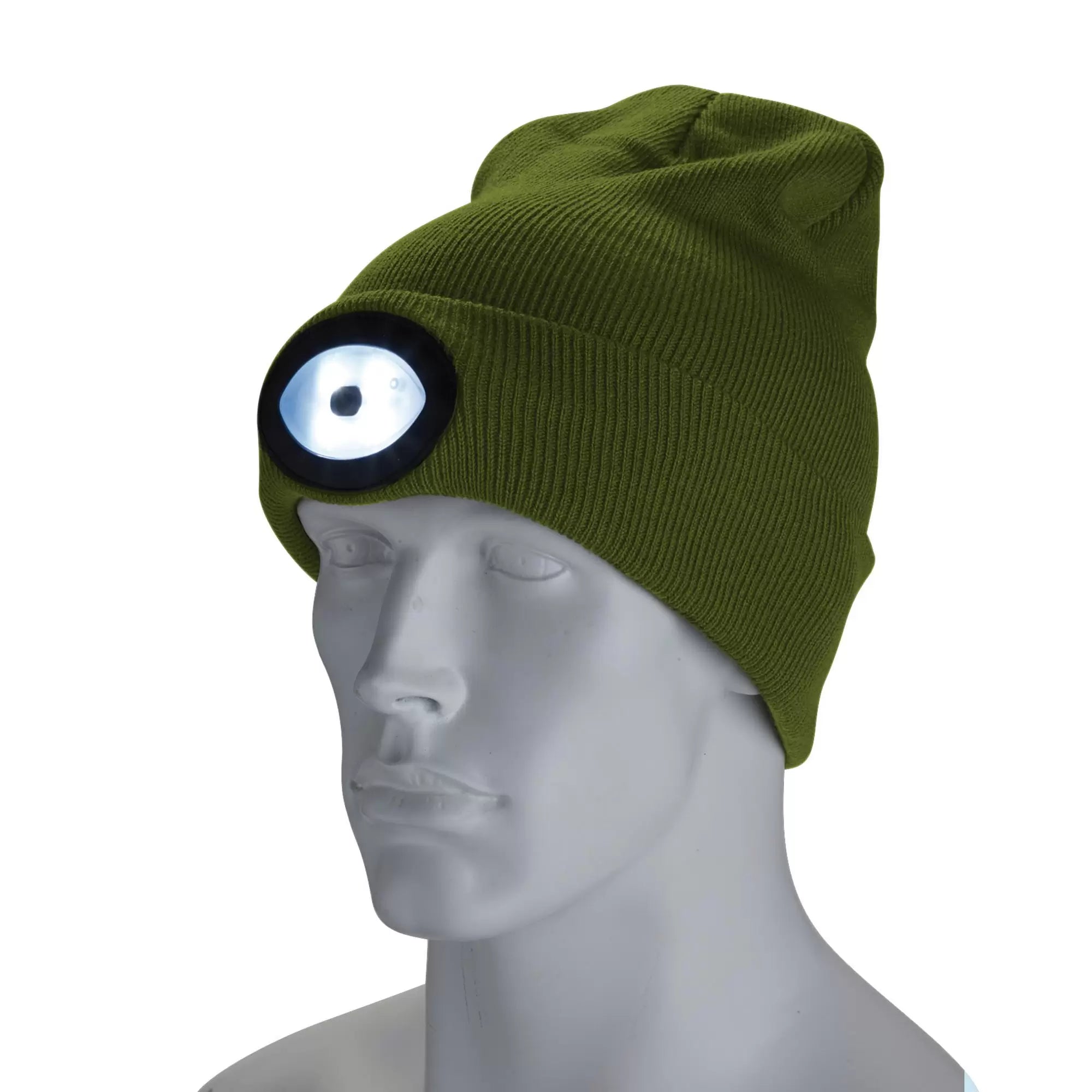 Draper Tools - 10018 - Beanie Hat with Rechargeable Torch, One Size, 1W, 100 Lumens, Green