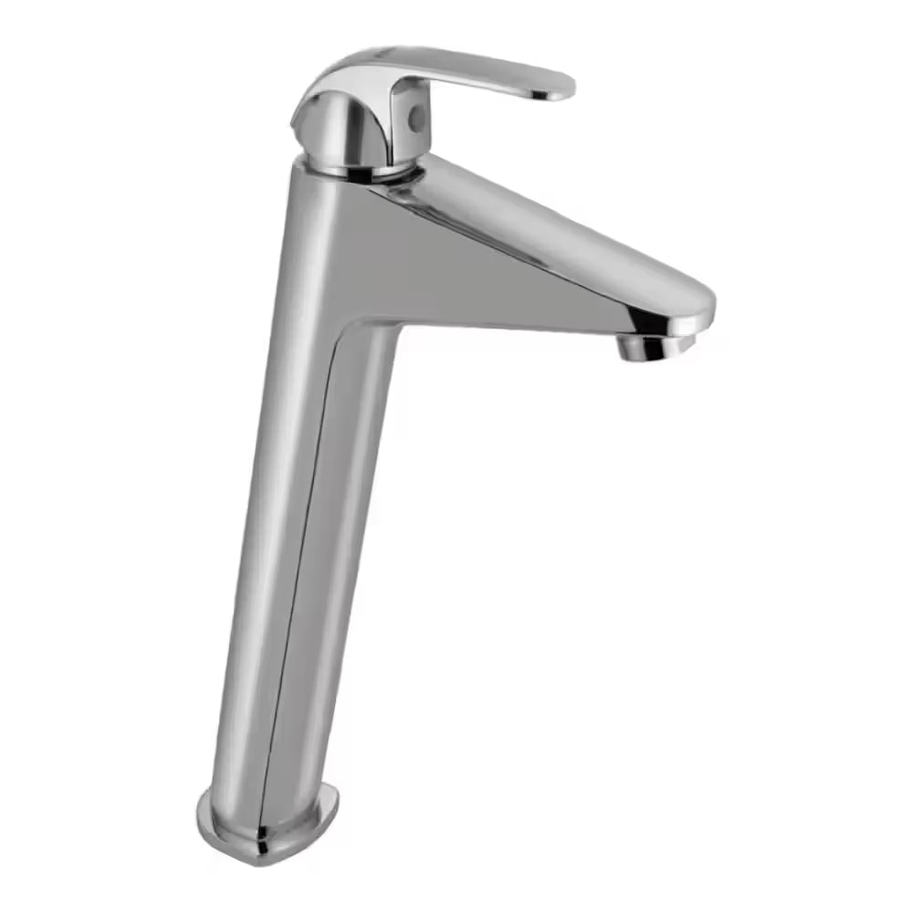 Essco Jaquar (APR-CHR-101005NB) 600 mm Long Braided Hoses & Single Lever High Neck Basin Mixer without Popup Waste - Chrome