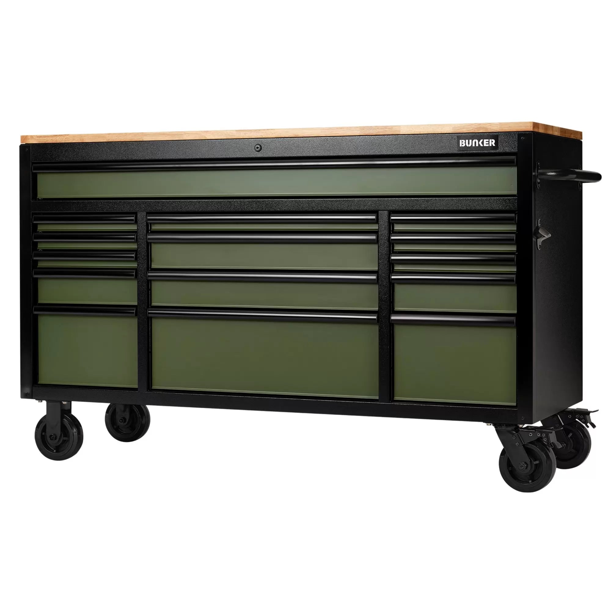 Draper Tools - 10368 - 61" 15 DRAWER TROLLEY GREEN