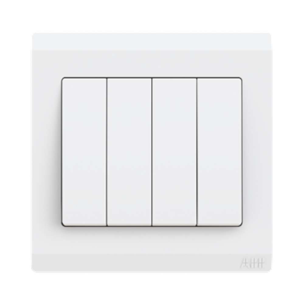 ABB 4 Gang 2 Way 10Amp Switch, Inora BL108, White