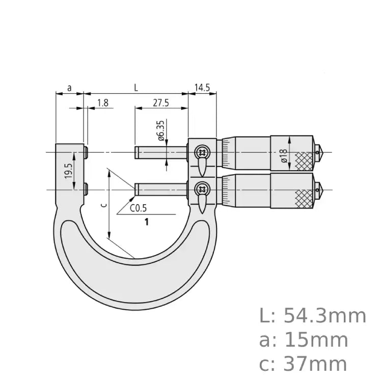 Mitutoyo 113-103 Limit Micrometer 25–50mm – 0.01mm Accuracy