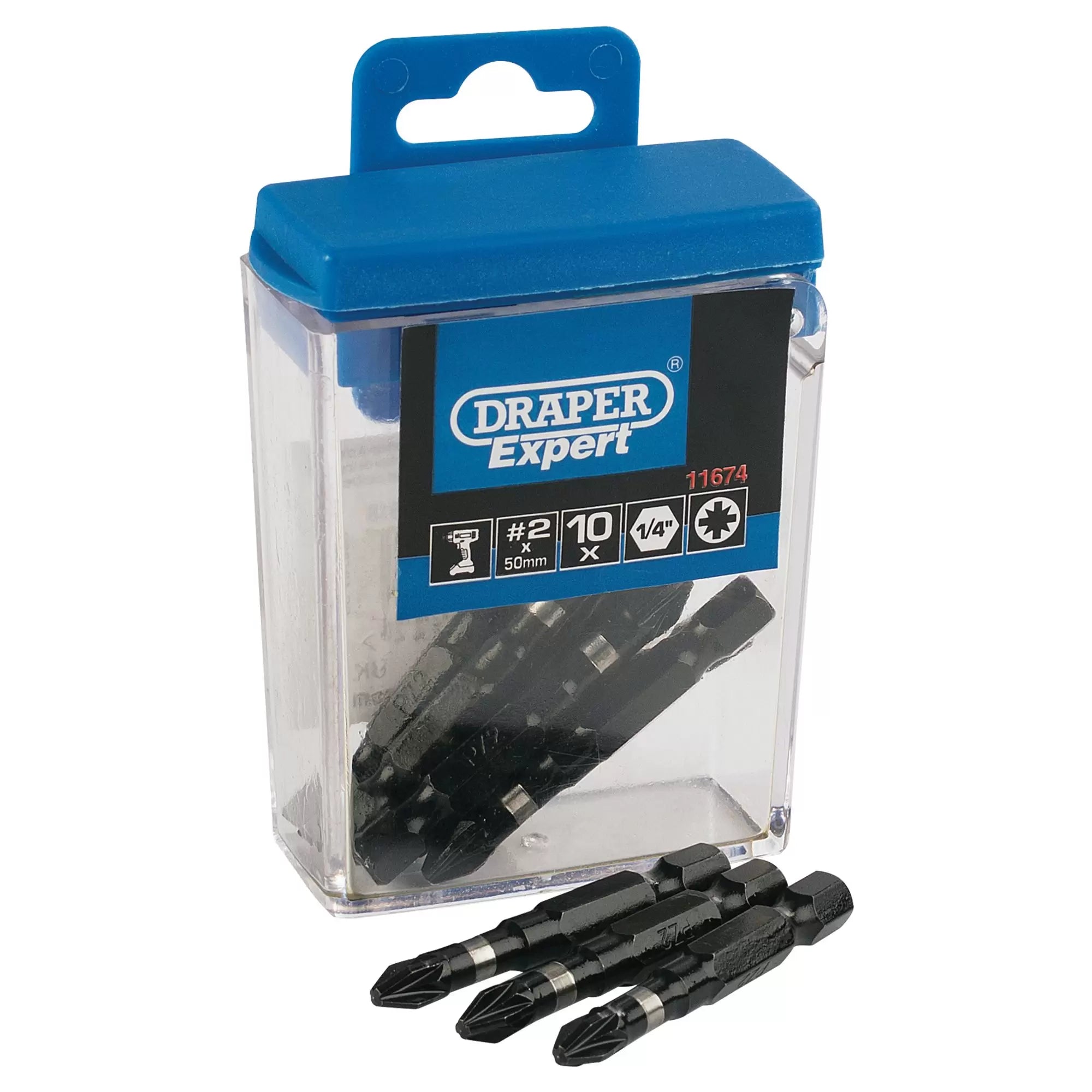 Draper Tools - 11674 - Draper Expert PZ Type Impact Bits, No.2 x 50mm (10 Piece)