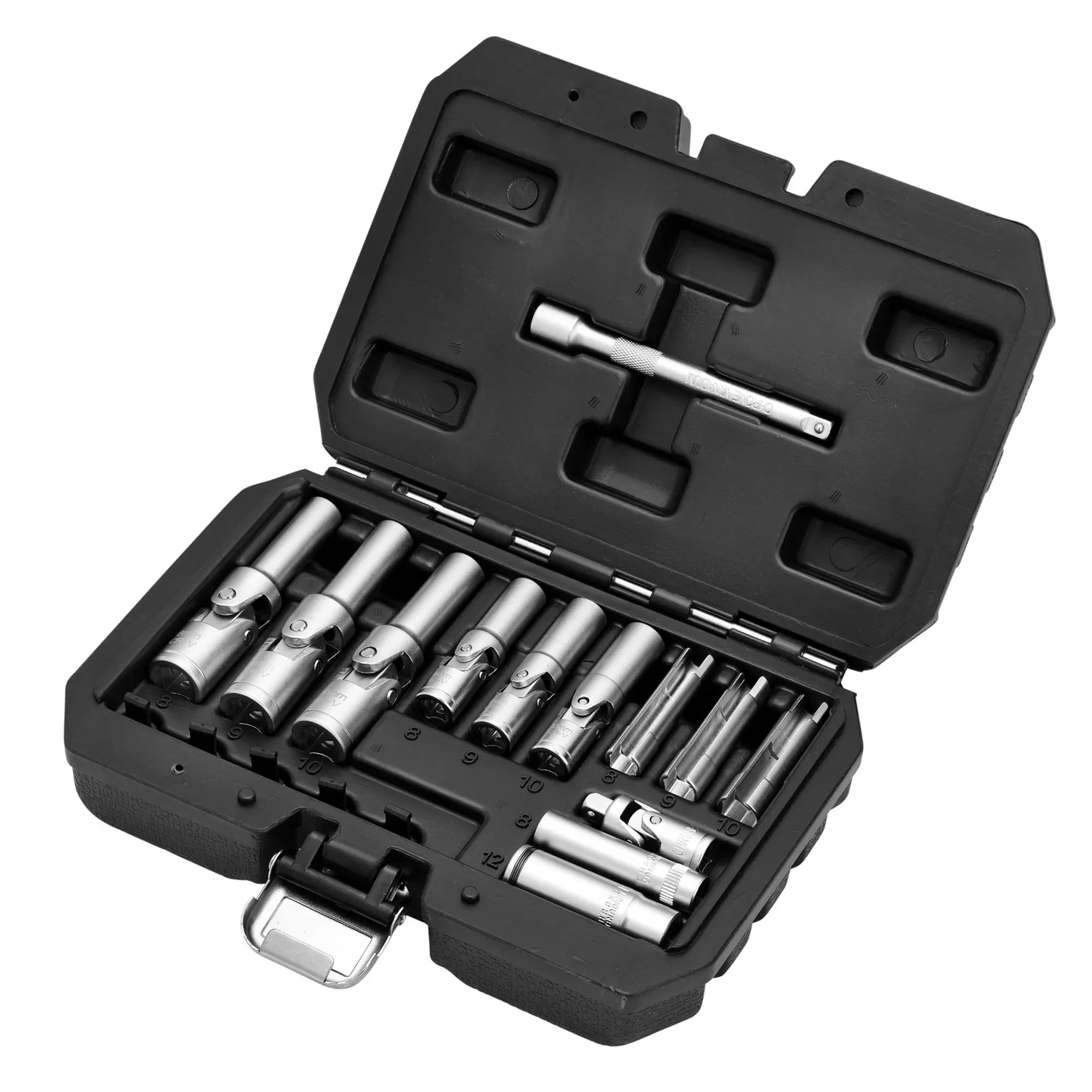 Draper Tools - 12397 - Thin Wall PSG Glow Plug Socket Set, 3/8" and 1/4" Sq. Dr. (18 Piece)