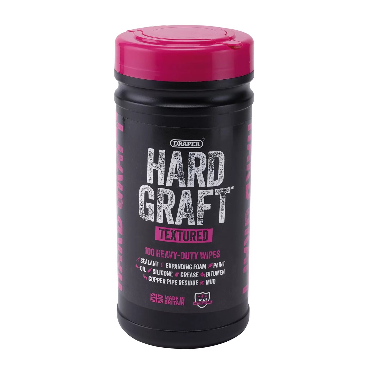 Draper Tools - 12435 - Draper Hard Graft Multipurpose Textured Wipes (Tub of 100)