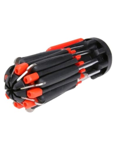 Generic 8-In-1 Multi Portable Screwdriver Tools Set with 6 LED Torch - Red/Black