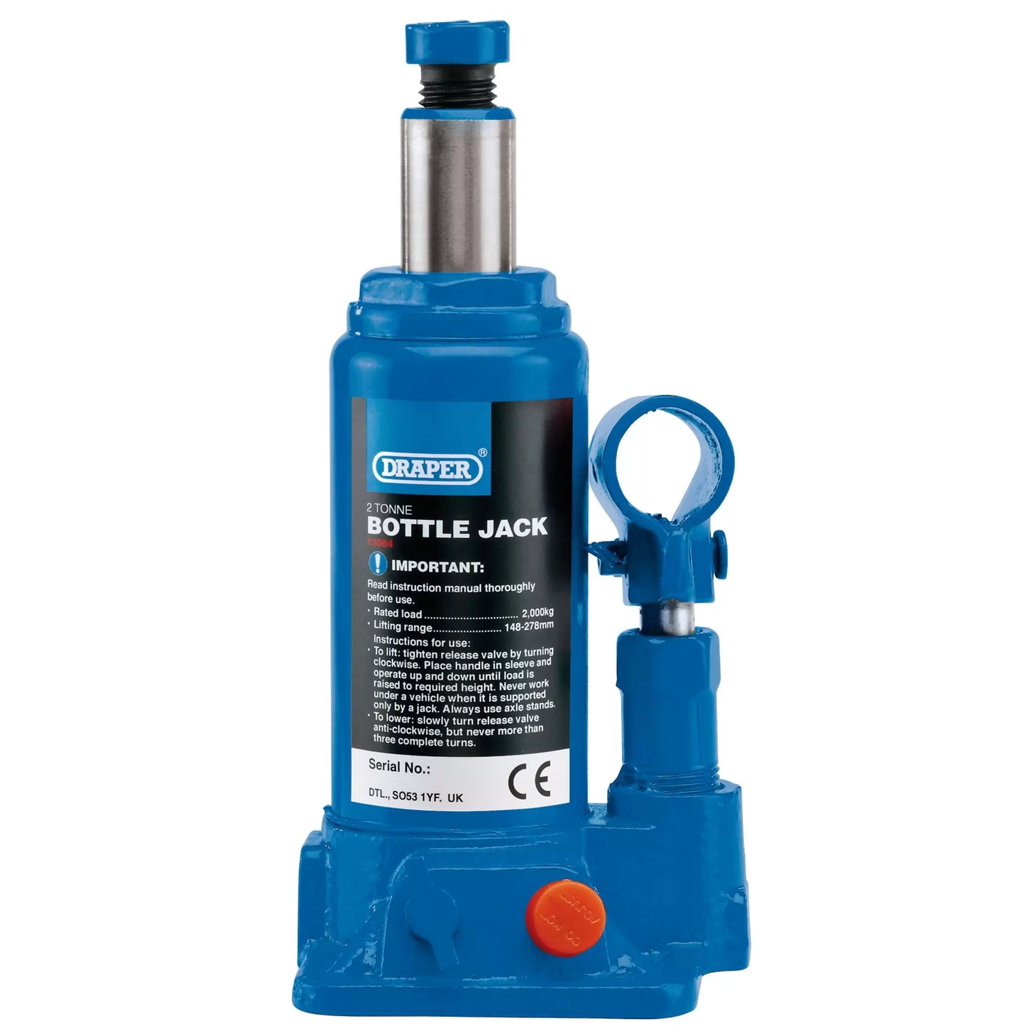Draper Tools - 13064 - Hydraulic Bottle Jack, 2 Tonne