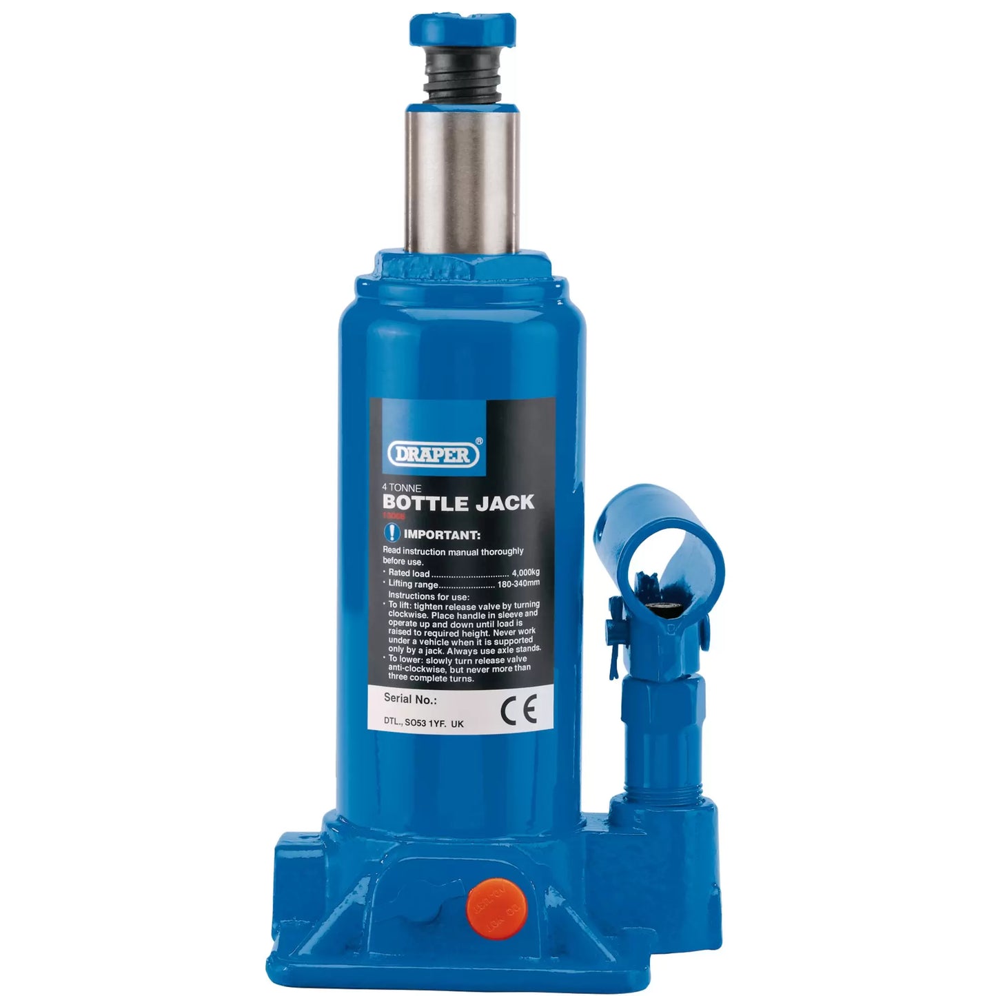 Draper Tools - 13066 - Hydraulic Bottle Jack, 4 Tonne