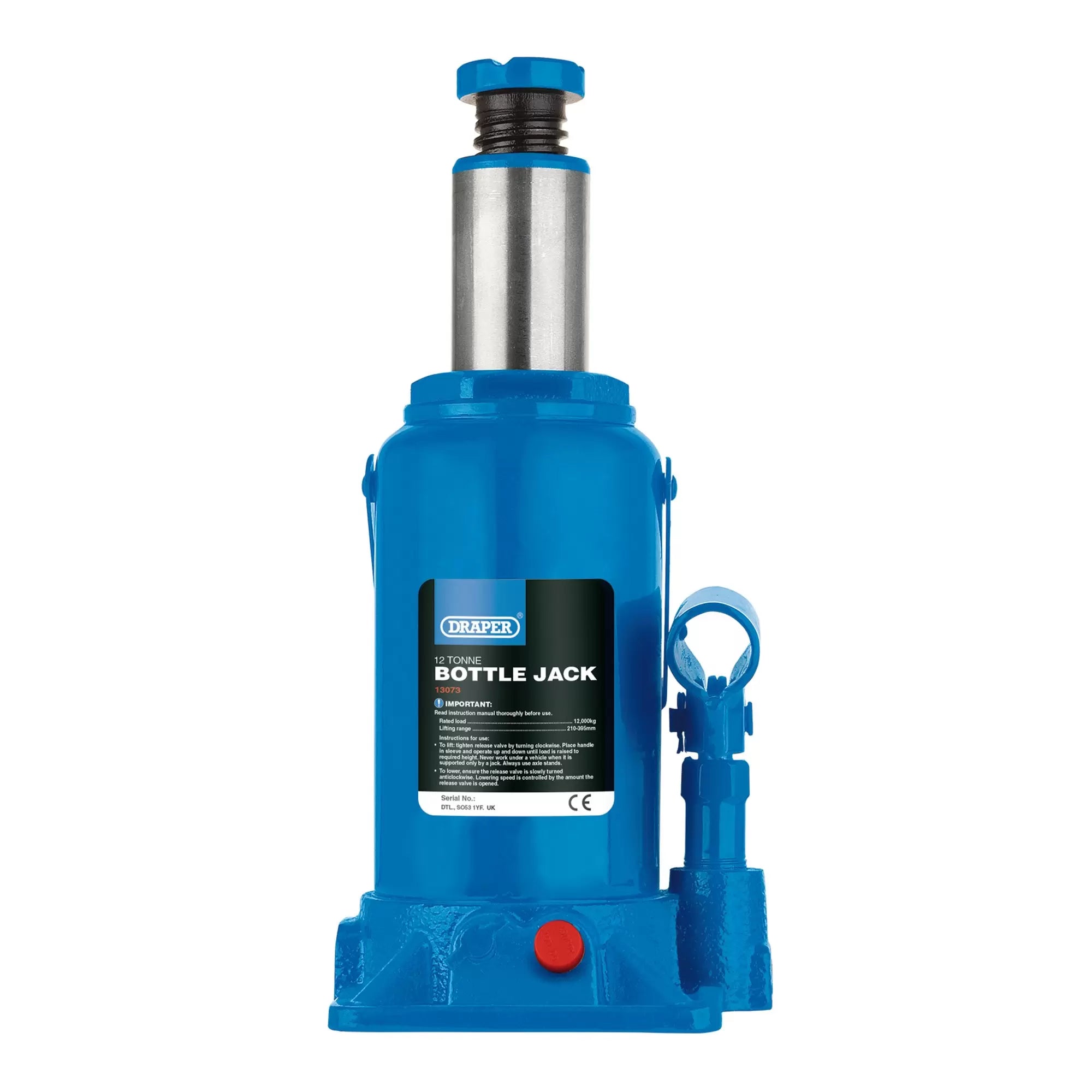 Draper Tools - 13073 - Hydraulic Bottle Jack, 12 Tonne
