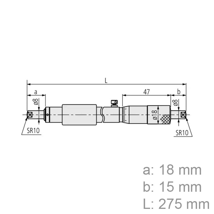 Mitutoyo 133-232 Tubular Inside Micrometer 11–12″ – 0.001″ Resolution